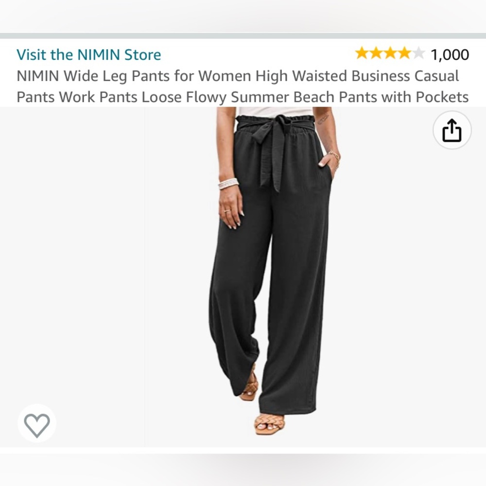 High Waisted wide leg black pants